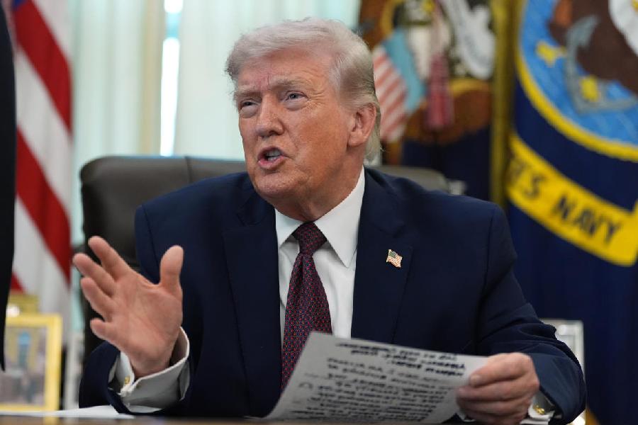 White House press secretary Karoline Leavitt speaks with reporters in the James Brady Press Briefing Room at the White House, Monday, March 30, 2026, in Washington.