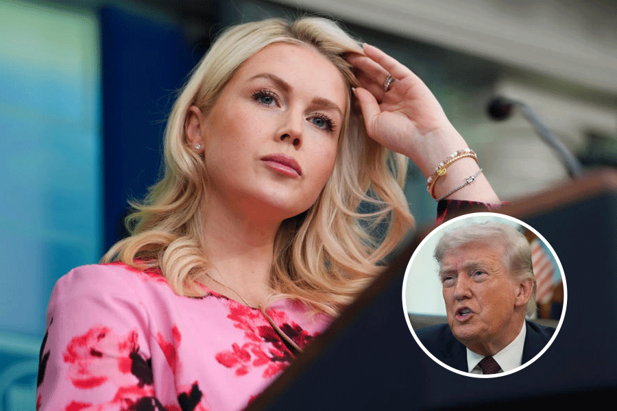 White House press secretary Karoline Leavitt speaks with reporters in the James Brady Press Briefing Room at the White House, Monday, March 30, 2026, in Washington.