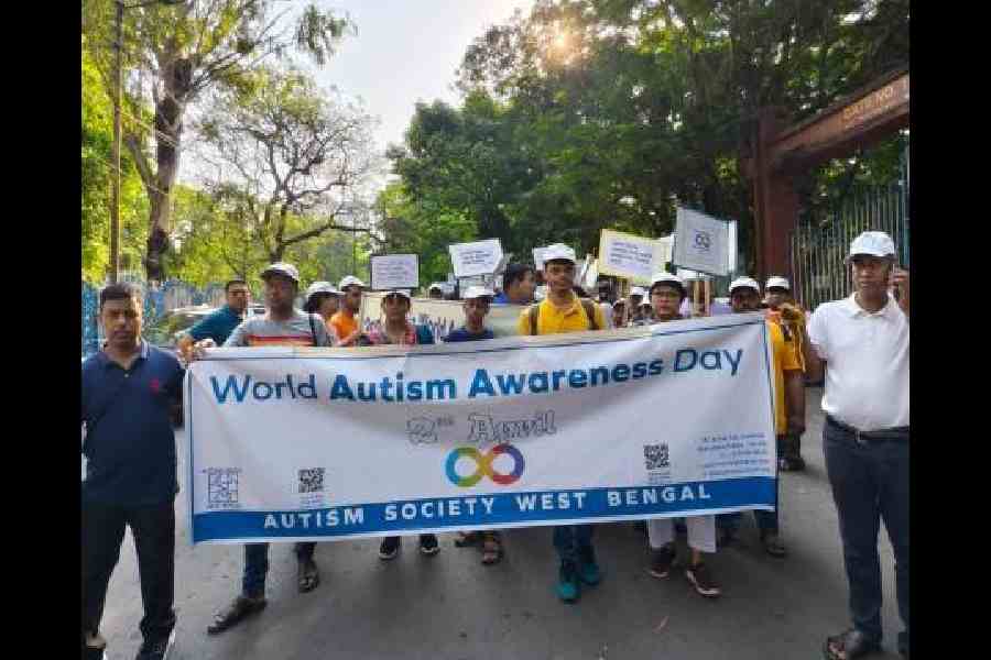 The walk organised by the Autism Society West Bengal on Thursday morning