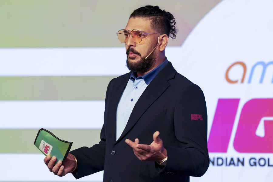 Yuvraj Singh at an IGPL event in New Delhi on Thursday.