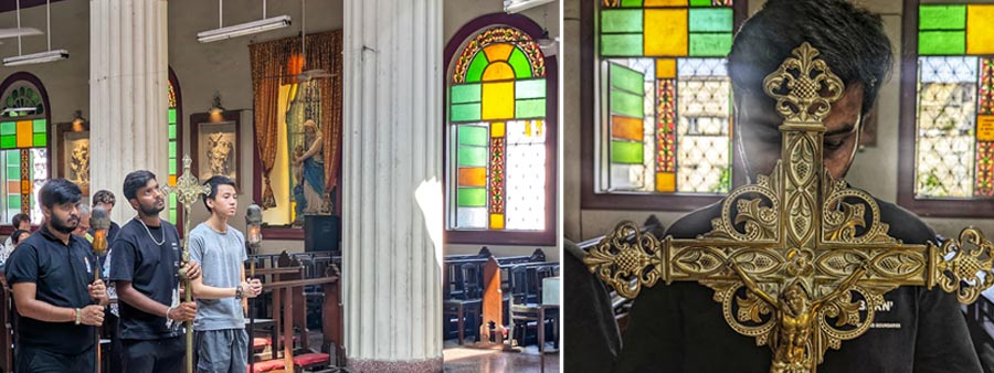 A Good Friday special mass was held at Sacred Heart of Jesus Church on Lenin Sarani