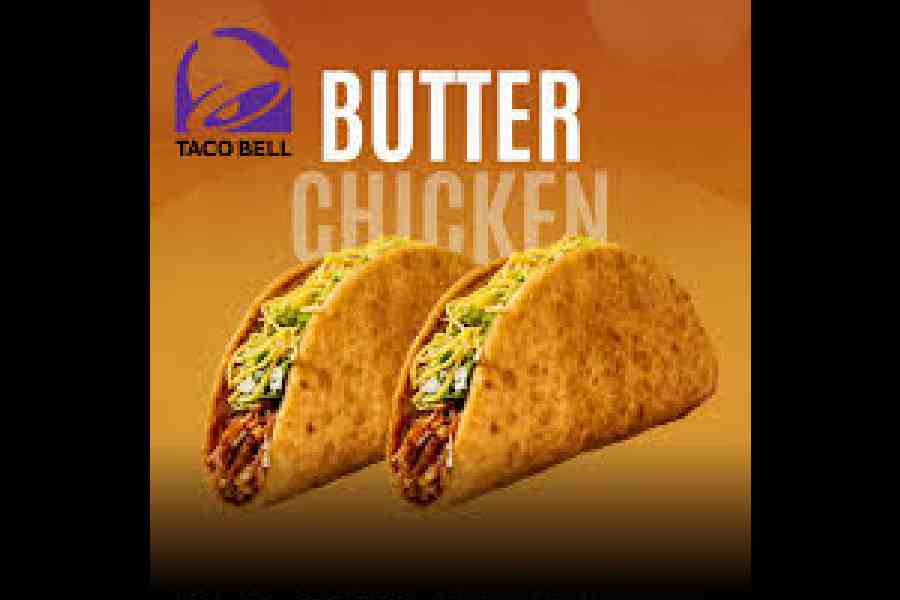 Butter chicken taco from Taco Bell.