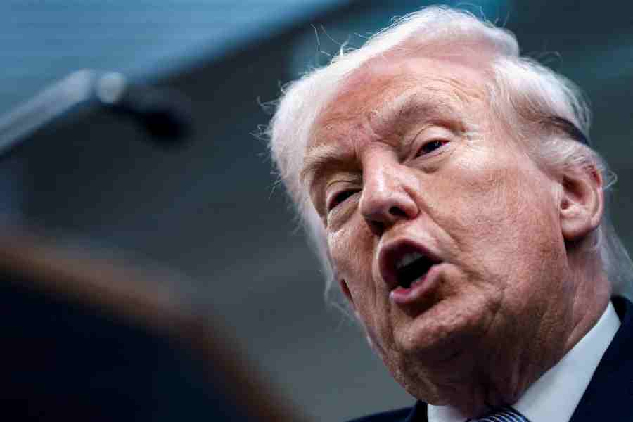 US President Donald Trump speaks during a press conference in the James S. Brady Press Briefing Room at the White House in Washington, D.C., U.S., April 6, 2026.