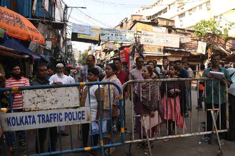 A queue of deleted voters outside the Jessop Building to file appeals last week