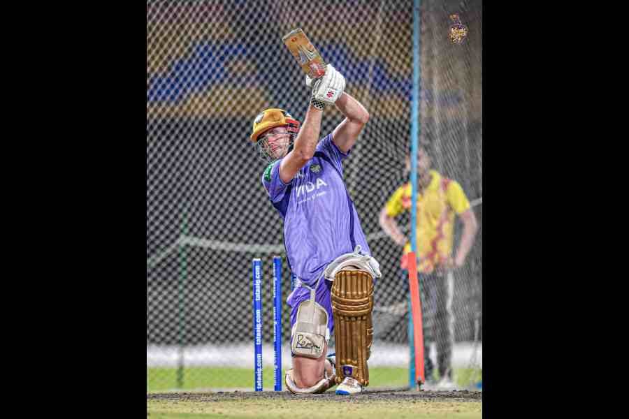 Australian cricketer Cameron Green practicing in the nets