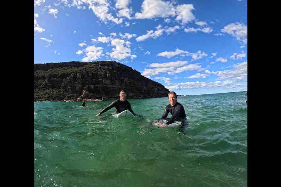 Australia’s Mitch Marsh (left) enjoys a bit of water sports on a weekend in Sydney, in this picture shared on Instagram in 2024.