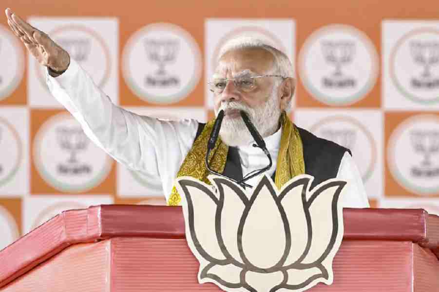 In this screengrab from a video posted on April 9, 2026, Prime Minister Narendra Modi speaks during a public meeting ahead of the West Bengal Assembly elections, in Haldia, West Bengal.