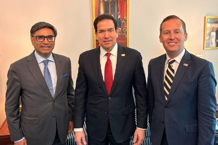 Foreign Secretary Vikram Misri during a meeting with the US Secretary of State Marco Rubio