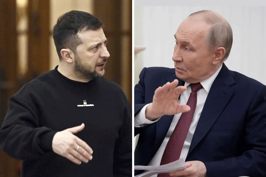 Ukrainian President Volodymyr Zelenskyy and Russian President Vladimir Putin.