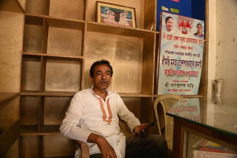 Nabin Biswas at his shop in Rajarhat New Town.