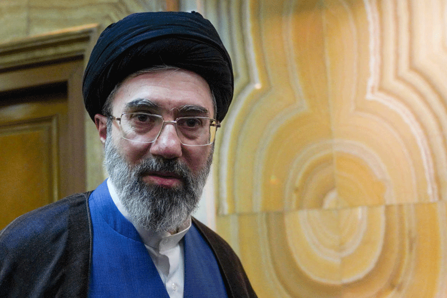 FILE PHOTO: Iran’s new supreme leader, Mojtaba Khamenei, the second son of late Iran's Supreme Leader Ayatollah Ali Khamenei, attends a meeting in Tehran, Iran, October 13, 2024.
