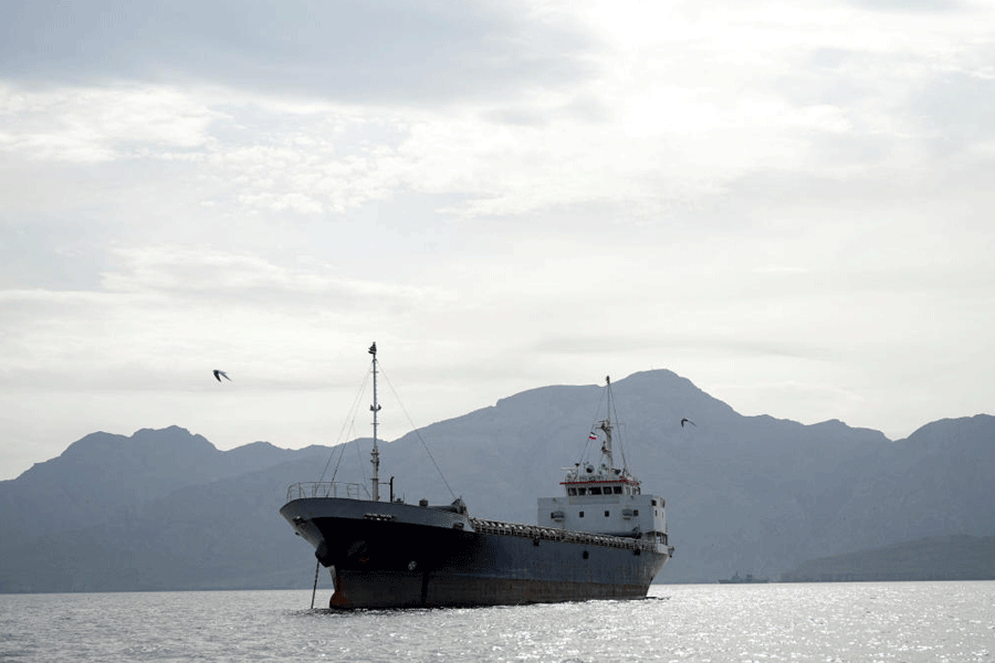 Vessel at the Strait of Hormuz, off the coast of Oman’s Musandam province