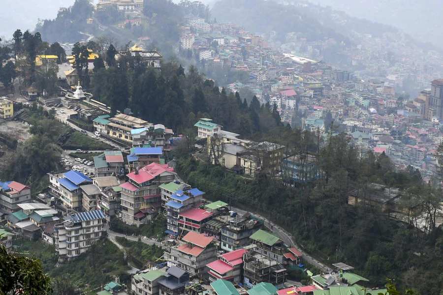 A view of the city skyline, in Gangtok, Sikkim, Monday, April 13, 2026.