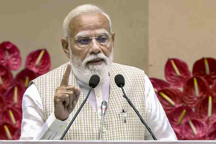 Former Lok Sabha Speaker Meira Kumar, Rajya Sabha member Sudha Murty and others at the Nari Shakti Vandan Sammelan in New Delhi on Monday.
