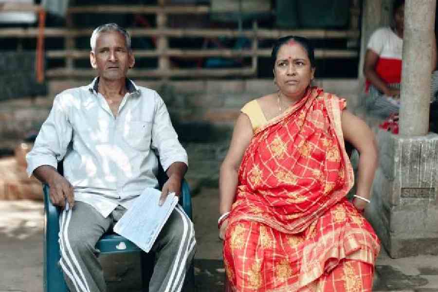 Nitya Das and wife Sampatti Das at their home in Helencha. Picture by Sudip Deb