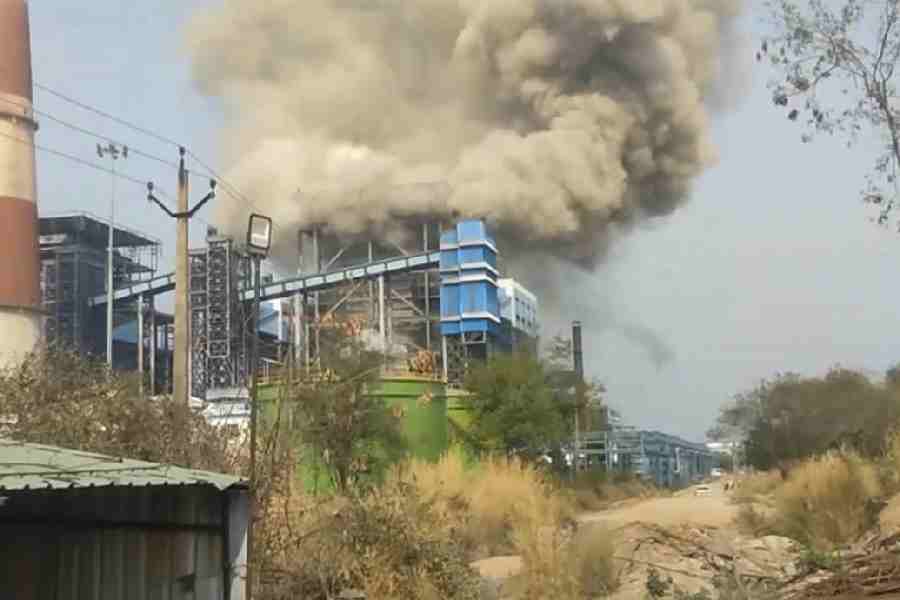 Smoke billows after an explosion at a power plant, in Chhattisgarh\'s Sakti district, Tuesday, April 14, 2026. Four workers were killed and 15 others injured in the incident.