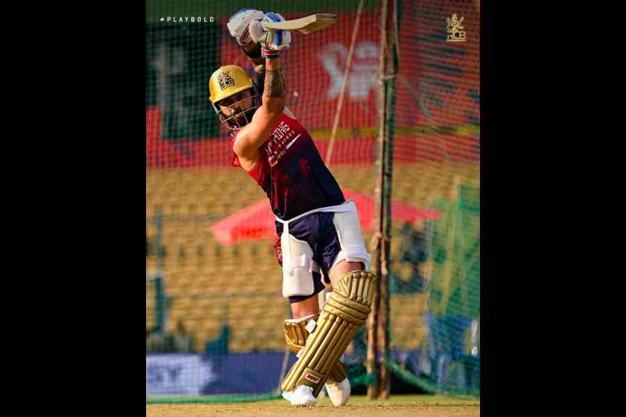 Virat Kohli at RCB practice, in a picture shared on X