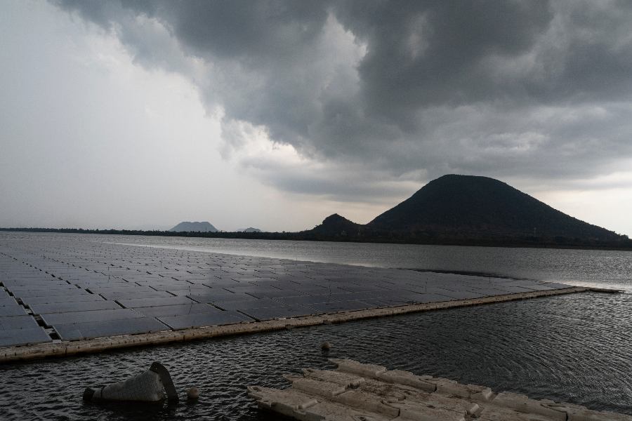 A floating solar farm in Visakhapatnam, India, April 10, 2025.