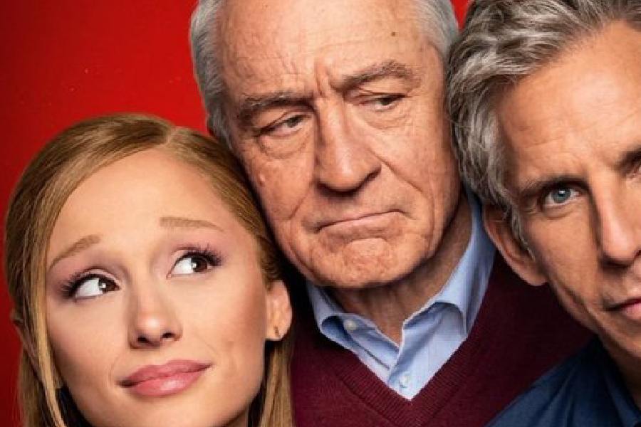 (left to right) Ariana Grande, Robert De Niro and Ben Stiller in ‘Focker-In-Law’ poster