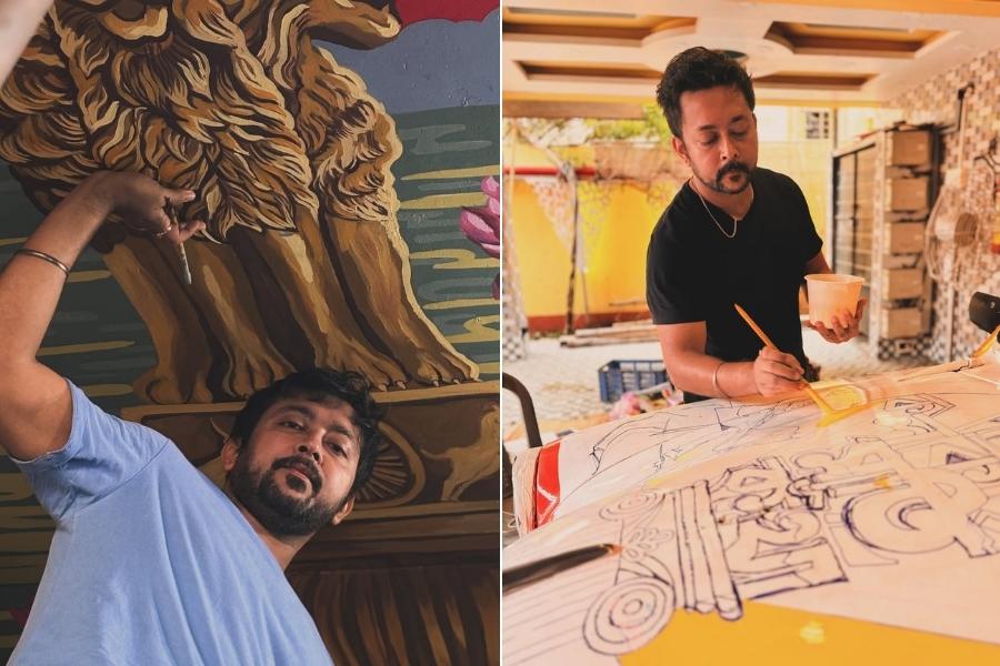 Mukherjee’s murals are dotted across the city