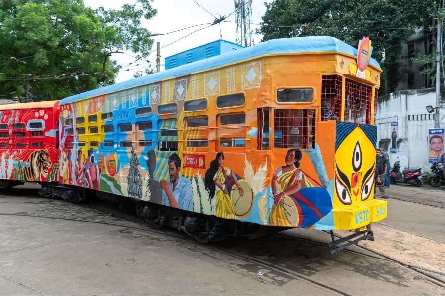 The Durga Puja tram that went around the city in 2023