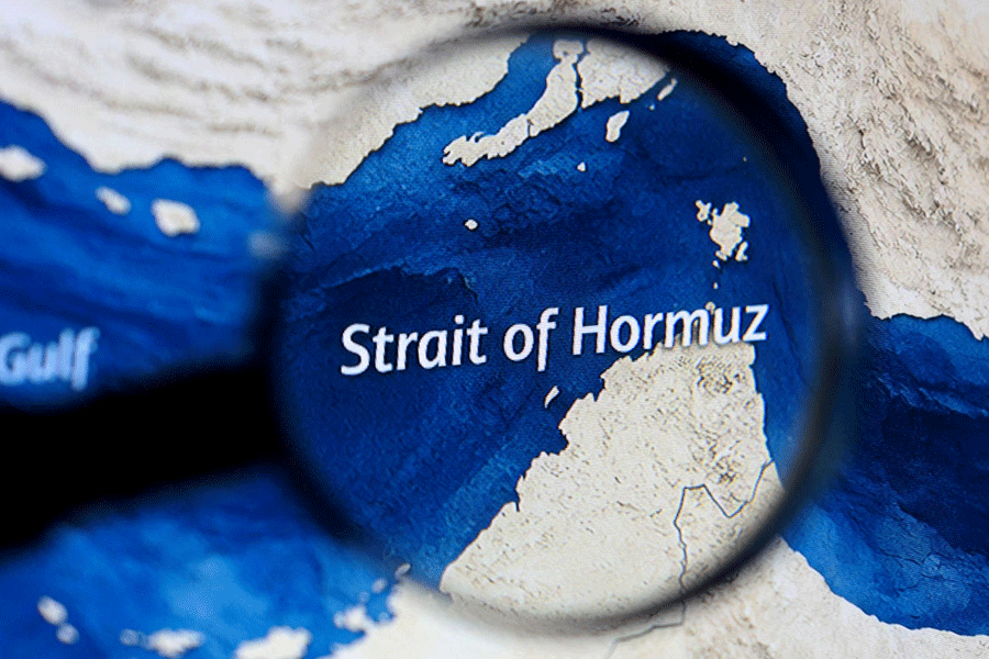 FILE PHOTO: Illustration shows map showing the Strait of Hormuz