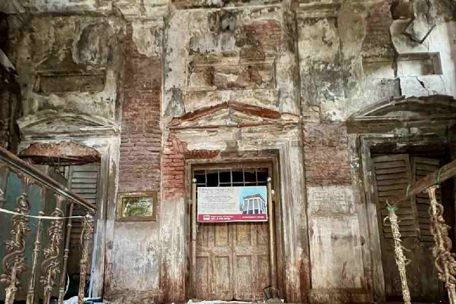 The fire temple established by Parsi businessman Rustomjee Cowasjee Banaji in 1839 on Ezra Street in Calcutta. 