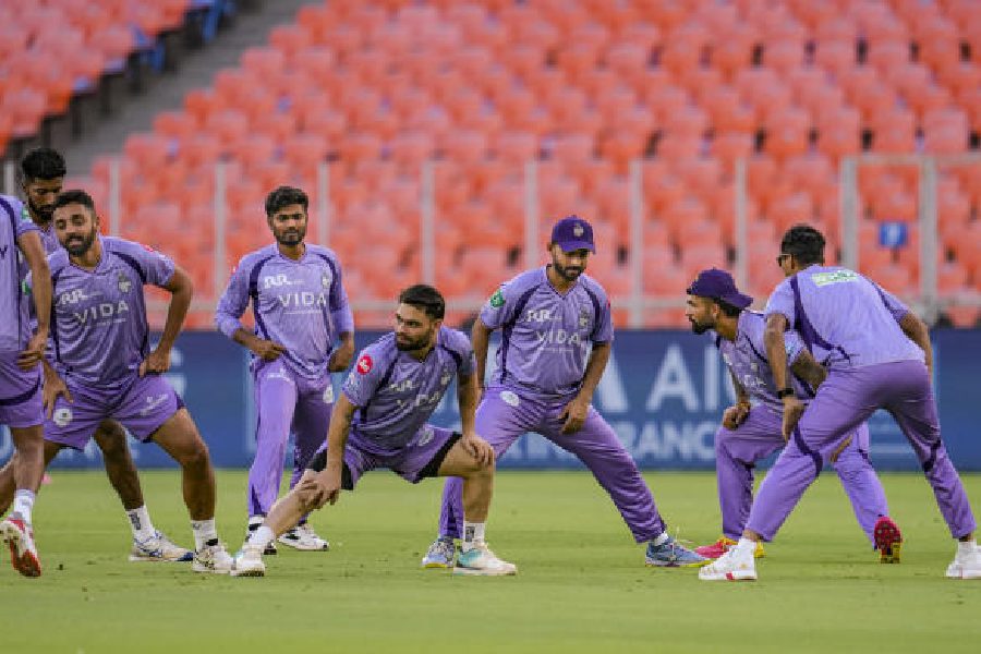 Kolkata Knight Riders captain Ajinkya Rahane, yet to win a match this season, in Ahmedabad on Thursday.