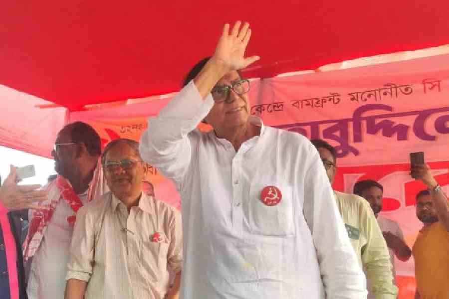 Md Salim at Karandighi in North Dinajpur on Thursday. Picture by Kousik Sen