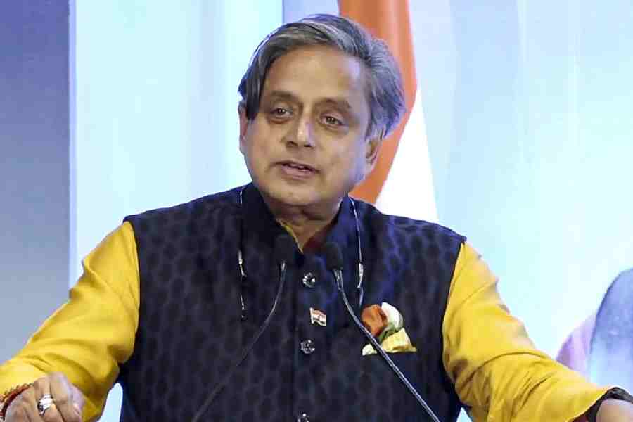 Congress MP Shashi Tharoor addresses the gathering during an event hosted by Honorary Consular Corps Diplomatique - India, celebrating Consular Day 2026, in New Delhi, late Friday, March 20, 2026.
