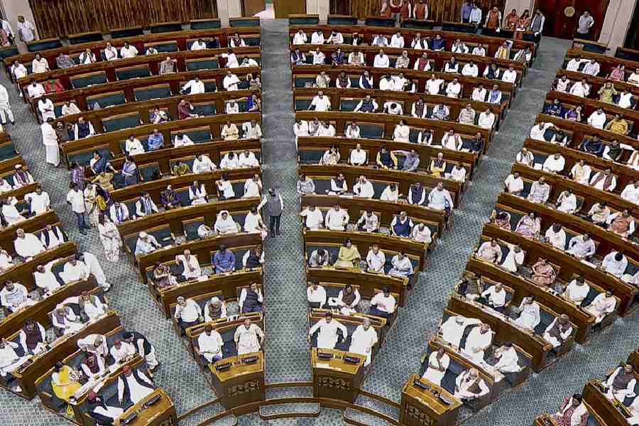 Members vote on the women\\\'s reservation bill in the Lok Sabha during the Special session of Parliament, in New Delhi, Friday, April 17, 2026. Constitution Amendment Bill to tweak women quota law defeated in Lok Sabha after division of votes.