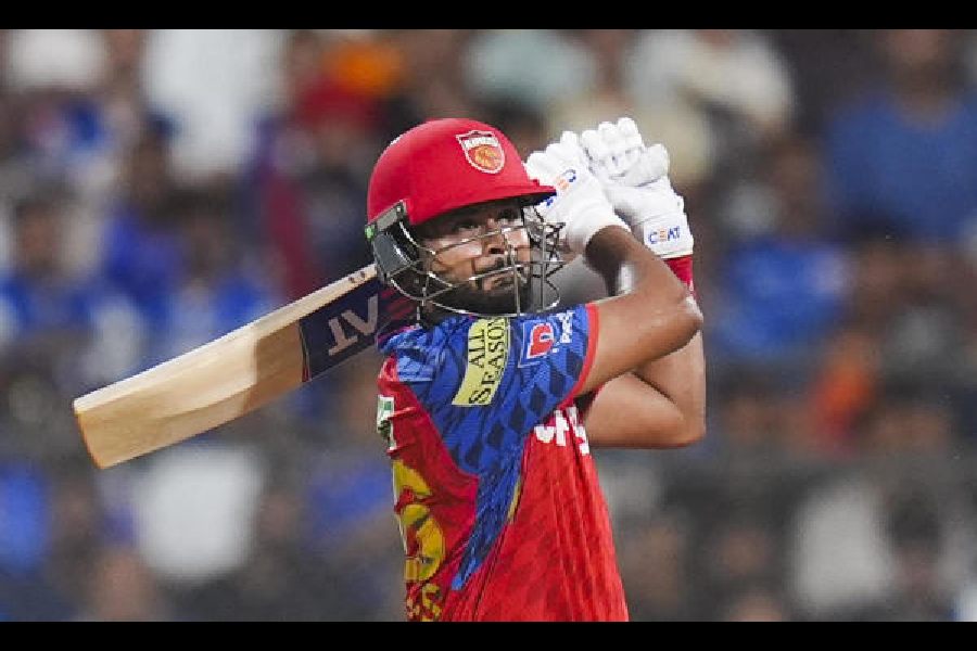 Punjab Kings’ captain Shreyas Iyer during their winat the Wankhede on Thursday.