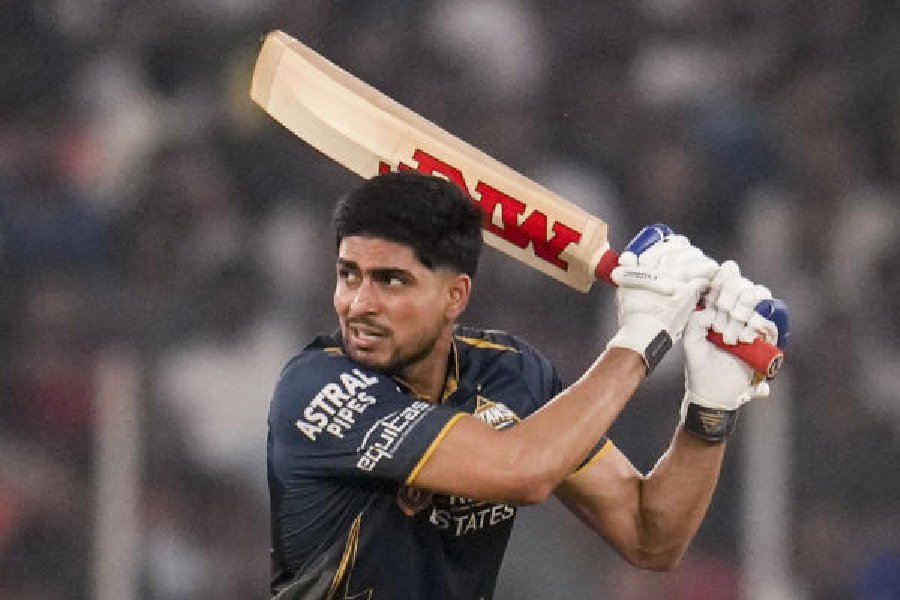 Gujarat Titans captain Shubman Gill en route to his 86 in their five-wicket win overKolkata Knight Riders in Ahmedabad on Friday