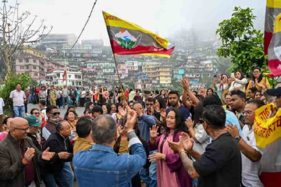 BGPM leaders and supporters during the election campaign in Kuresong on Friday