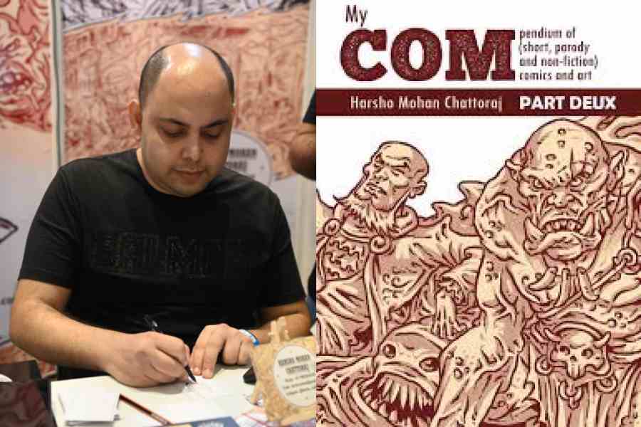 Harsho Mohan Chattoraj busy with his pen at Kolkata Comic Con 2026