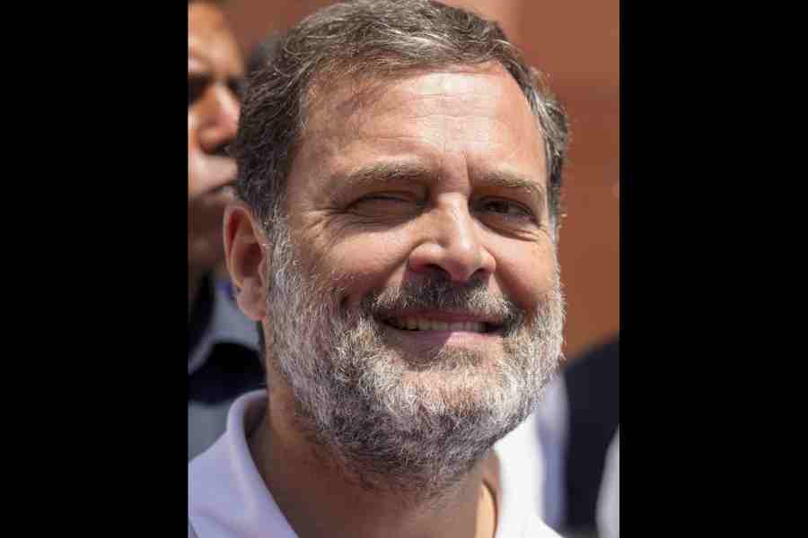 Rahul Gandhi smiles during the Special Session of the Parliament