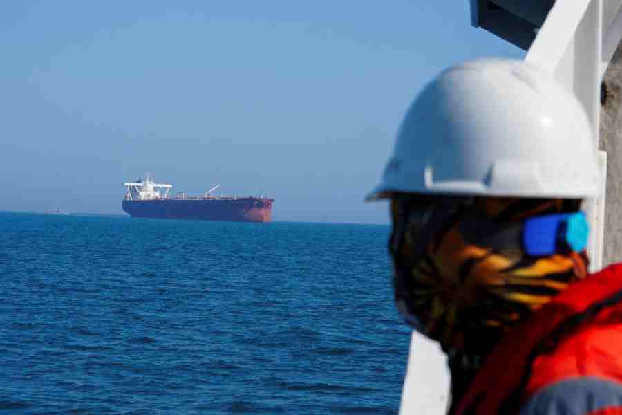 An oil tanker in Iraq’s territorial waters after sailing through the Strait of Hormuz on Friday.