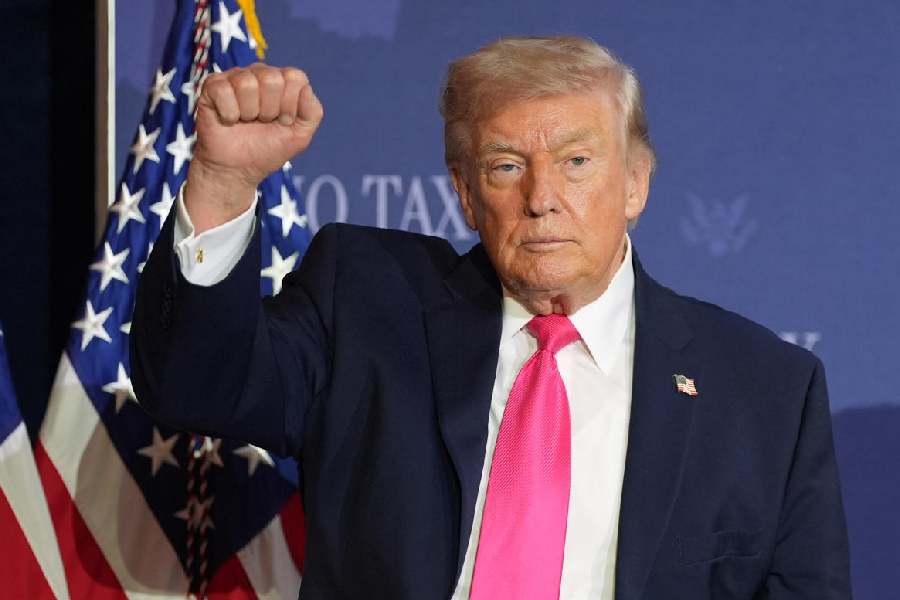 President Donald Trump on Thursday, April 16, 2026, in Las Vegas.