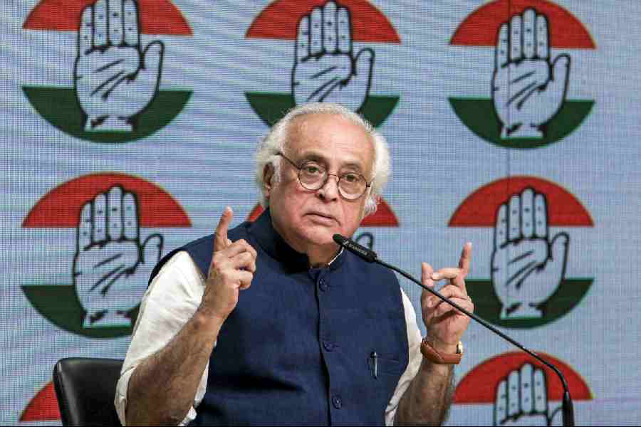 Congress MP Jairam Ramesh addresses a press conference, in New Delhi, Friday, April 3, 2026.