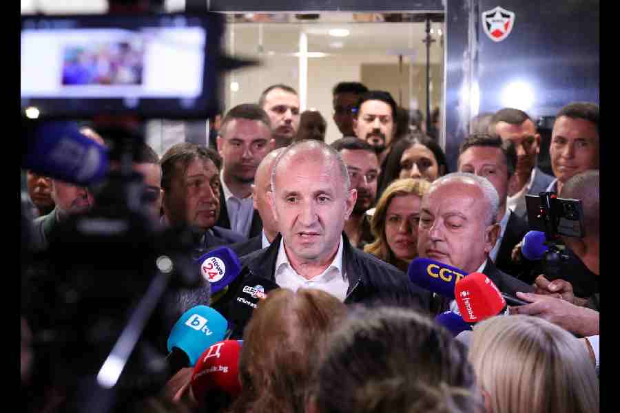 Rumen Radev speaks to the media