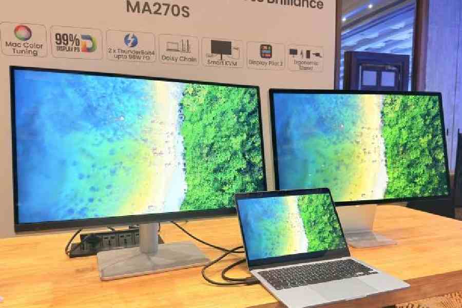 BenQ MA270S 5K monitor on display at a media event in New Delhi.  Picture: Mathures Paul