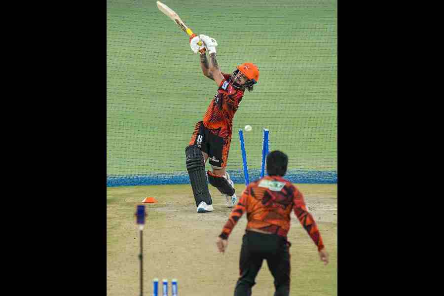 Sunrisers Hyderabad’s Ishan Kishan at practiceon Monday.