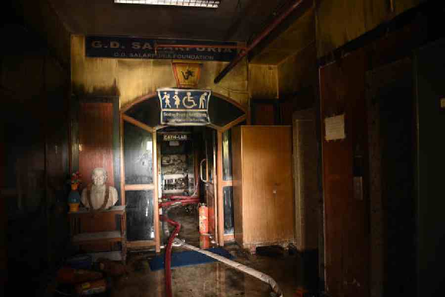 The Cath Lab at Anandalok Hospital in Salt Lake, where the fire broke out on Tuesday morning