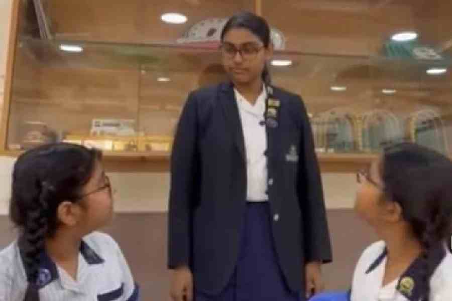 Stills from videos posted by the cyber squad of Sushila Birla Girls’ School on social media