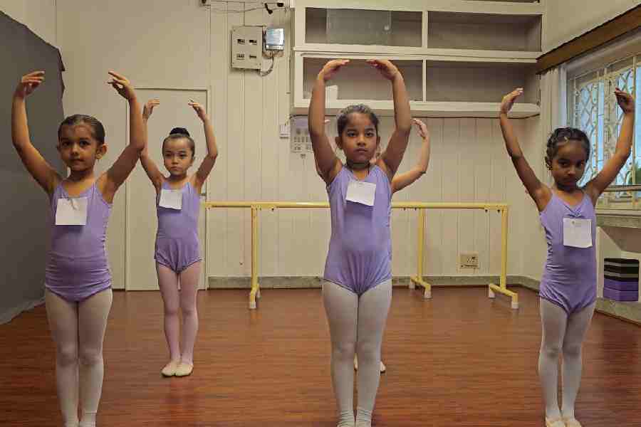 Students appearing for the ballet examination at Reverie Dance Academy
