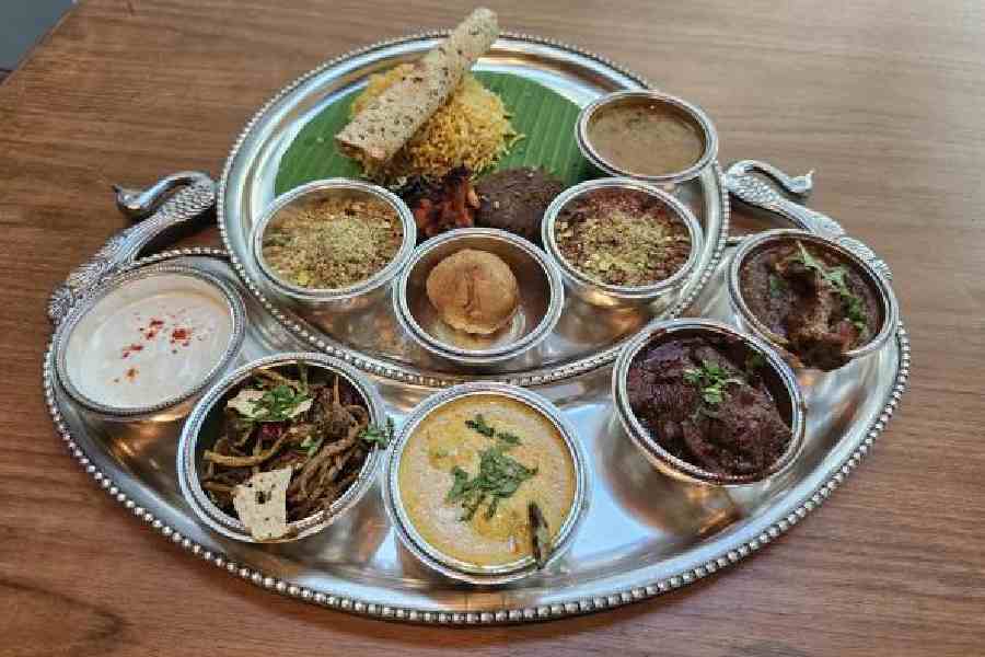 The non-vegetarian thali at the food festival at Taj City Centre New Town. Pictures by Sudeshna Banerjee