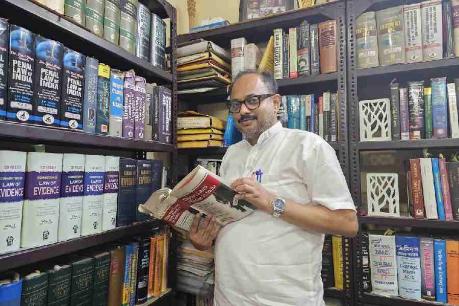 Lawyer and CPM candidate Soumyajit Raha in his AC Block chamber.
