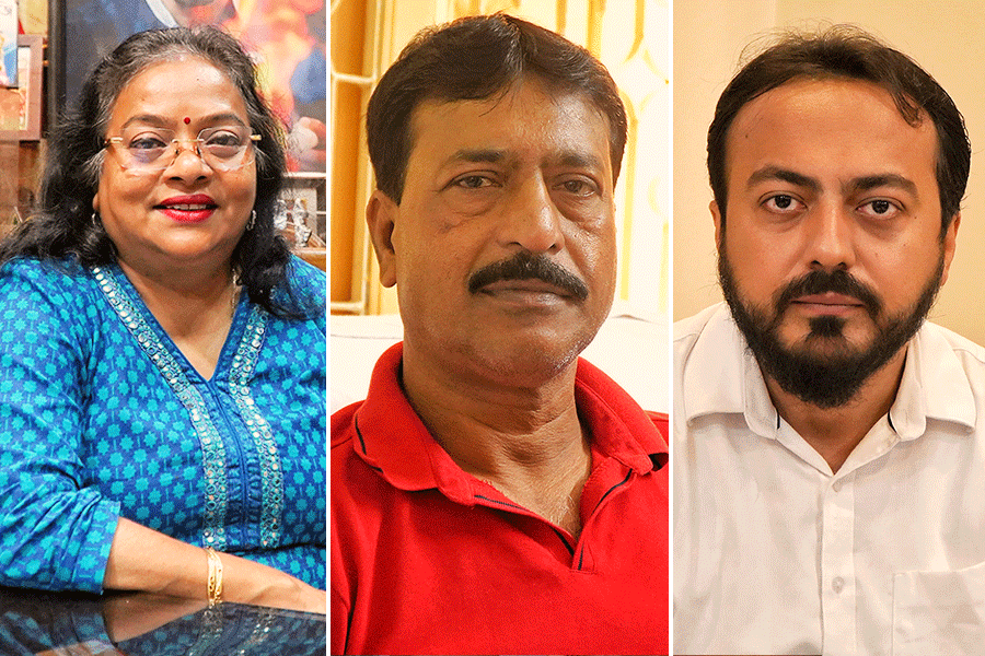 Ratna Chatterjee, Nihar Bhakta, Indranil Khan (left to right)