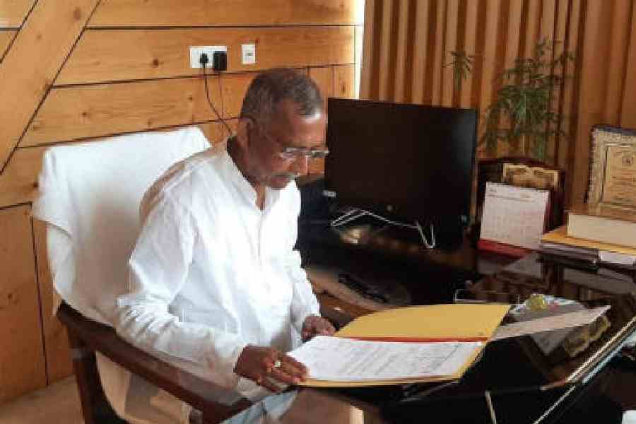 Gautam Deb at his office in Siliguri on Friday