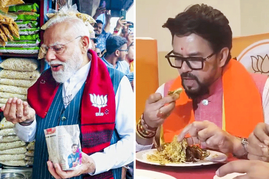 Narendra Modi (left), Anurag Thakur
